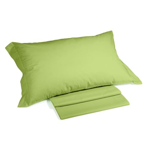 Caleffi - Double Bed Set with Double Bed Sheets 100% Cotton 240 x 285 cm, Double Fitted Sheet 180 x 200 cm for Mattress 28 cm High, 2 Pillow Cases for Bed 50 x 80 cm