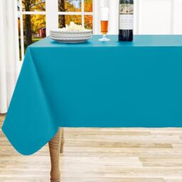 "homing Rectangle Vinyl Tablecloth, Waterproof Spillproof Plastic Flannel Backed Table Cloth, Wipe Clean Table Cover for Dining, Buffet Parties and Camping (Turquoise, 52"" x 70"")"