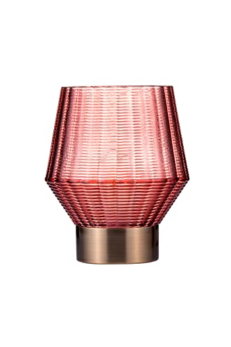 Pauleen Classy Glamour 48243 Mobile Table Lamp Glass Timer Function 6H Battery Glass Lamp Without Cable Pink/Brass