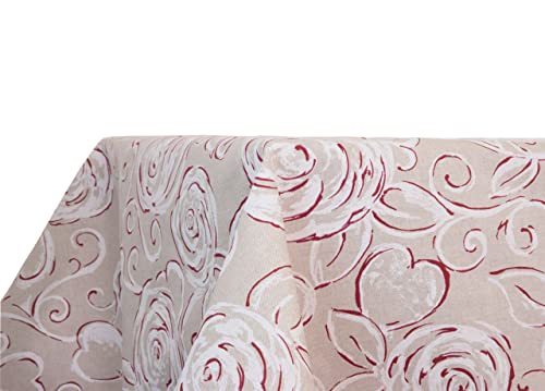 BIANCHERIAWEB Kitchen and Living Room Tablecloth Amelie Red Design, Made in Italy, Miros Fabric Table Cloth, 140 x 240 cm