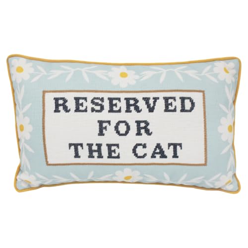 L & P Home & Gifts Lesser & Pavey Reserved For The Cat Cushion Pillow Talk - Fun slogan, soft feel, decorative accessory, comfortable filling, suitable for gifting