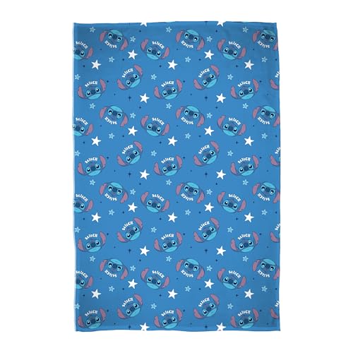 Disney Lilo And Stitch Officially Licensed Sherpa Backed Fleece Blanket, Super Soft Warm Blanket - Blue Paradise Design - Perfect for Home, Bedroom, Sleepovers and Camping 100 x 150 cm