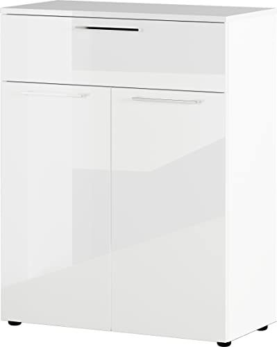 Germania Chest of drawers 3578-84 GW-Sunnyvale, in white, high-gloss front and top panel, 84 x 107 x 40 cm (WxHxD)