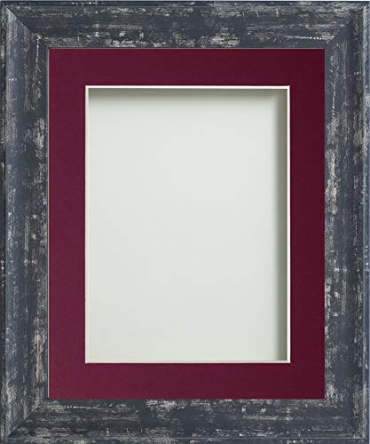 Frame Company Lynton Coal Photo Frame with Plum Mount, 10x8 for 7x5 inch, fitted with perspex