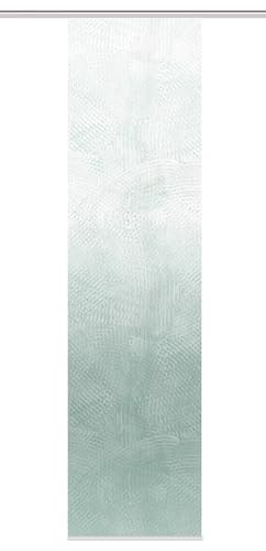 HOME WOHNIDEEN SIRALIA Sliding Curtain in Silk Look, Digital Print, 245 x 60 cm, with Accessories, Colour: Sage, Size: 245 x 60 cm, Quantity: 1