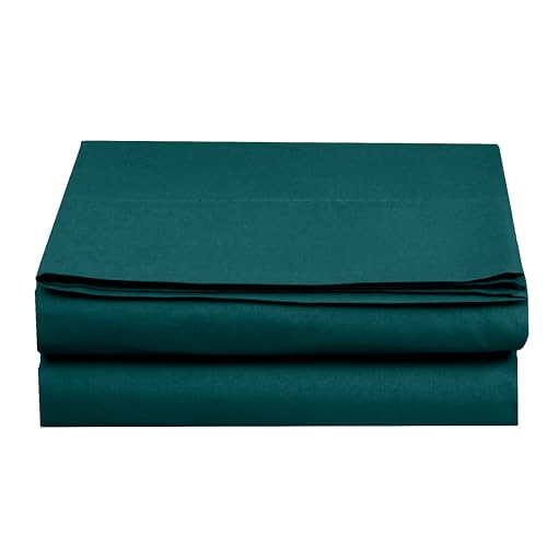 Elegant Comfort Premium Hotel Quality 1-Piece Flat Sheet, Luxury and Softest 1500 Premium Hotel Quality Microfiber Bedding Flat Sheet, Wrinkle-Free, Stain-Resistant, Twin/Twin XL, Marine Teal