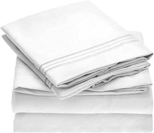 ComfyWell Double Duvet Set - Plain Duvet Cover Sets Bedding Quilt Cover Double Size Bed with 2 Pillowcases Zipper Closure-Ultra Soft Brushed Microfiber.(Double(200x200cm), White)