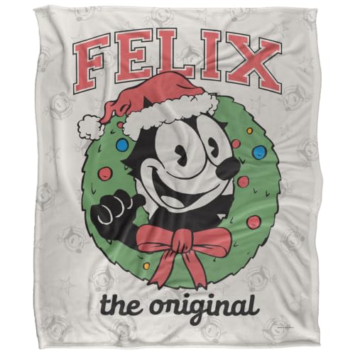 Felix The Cat Christmas Wreath Silky Touch Super Soft Throw Blanket 152 X 127 Cm