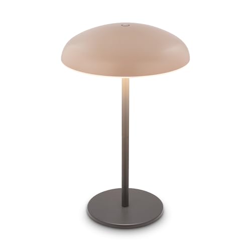 BRILONER - Rechargeable LED Table lamp IP44 with Light Edge, Touch, Replaceable Battery, LED Light, Battery Table lamp, Bedside, no Cord, 19.5x30.5 cm, Beige-Anthracite
