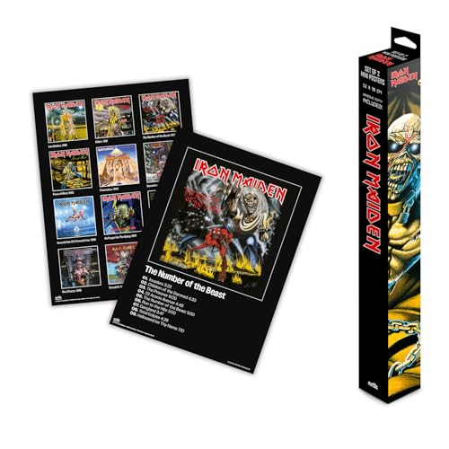 Grupo Erik Poster Iron Maiden - Set of 2 Mini Posters 15 x 20.5 inches / 38 x 52 cm - Art Poster Shipped Rolled Up In A Protective Box - Iron Maiden Gifts
