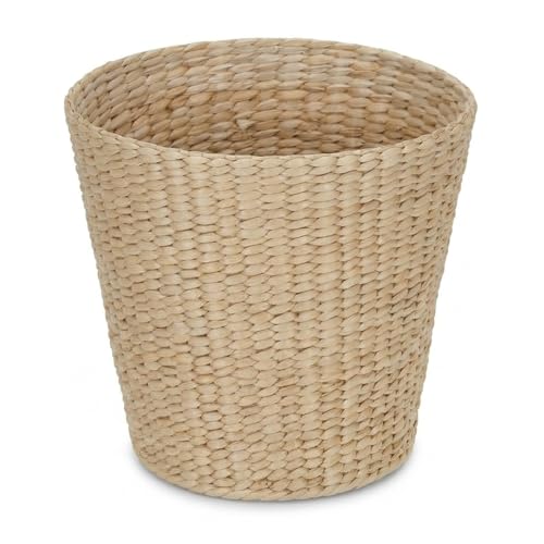 Household Essentials Paper Waste Basket, Cream, Natural Cattail