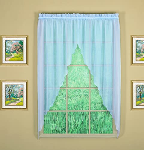 "Today's Curtain Emelia Original Voile Swagger Pair 63"", Sky Blue, 90"" W x 63"" L"