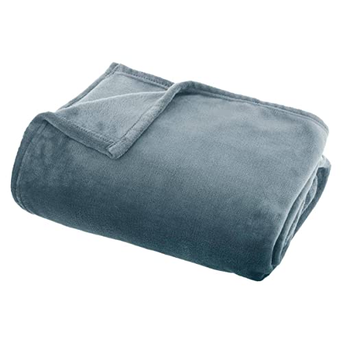 Atmosphera Flannel Blanket 130 x 180 cm Storm Blue