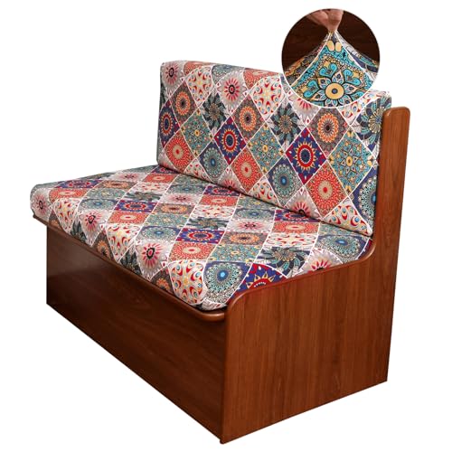 CRFATOP RV Dinette Cushion Covers Printed Elastic Camper Cushion Slipcover Stretchable Loveseat Sofa Chair Cover Furniture Protector for RV Camper Car Bench 1 Backrest Cover & 1 Bench Cover,06