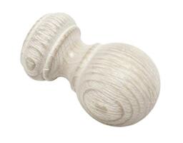 Gardinia Ball 2 x End Piece Wood Castell-Oak for Curtain Technique Diameter, Ø 25 mm