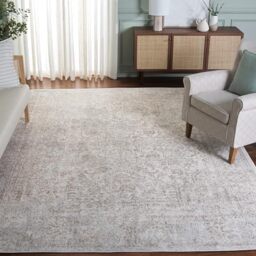 SAFAVIEH Traditional Rug for Living Room, Dining Room, Bedroom - Evoke Collection, Short Pile, in Ivory and Taupe, 200 x 200 cm