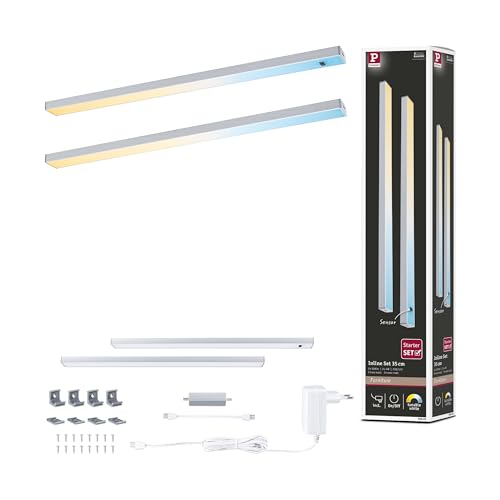 Paulmann 98609 LED Under-Cabinet luminaire Inline 2-Piece Set 2x4W 350x26mm 2x350lm 24V Chrome matt Tunable White
