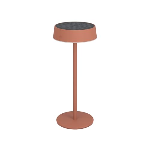 Eglo Cordless LED Table lamp Simeri, Wireless Solar Light, Touch dimmable, Rechargeable Outdoor Lighting for Balcony and Garden, red Metal, Warm - Neutral - Cool White, IP54