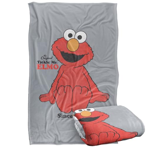 Sesame Street Tickle Me Elmo Since 1996 Silky Touch Super Soft Throw Blanket 91 x 147 Cm