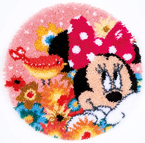 Vervaco Minnie Psst I've a Secret Shaped Rug Latch Hook Counted Cross Stitch Kit, Multi-Colour