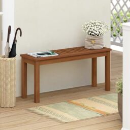 Furinno TIOMAN Outdoor Bench, Backless Garden Bench, Country Stool Bench, for Patio, Garden, Porch, 30.48 x 99.06 x 48.26 cm, Light Wood