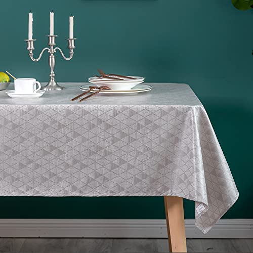 GLORY SEASON Waterproof/Oil-Proof Tablecloth Jacquard Weave Stain Resistant 52x70 Rectangle 230GSM Heavy Vinyl Rustic Decorative Table Cover for Kitchen Dining Tabletop