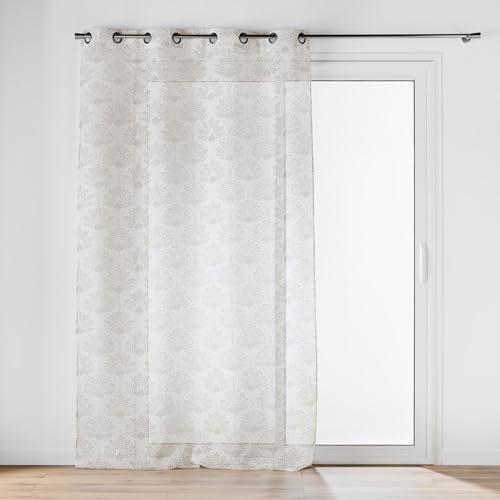 Douceur d'Intérieur, Majestia Eyelet Curtain 140 x 240 cm Sandblasted Metallic Print