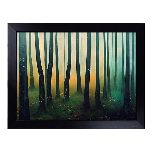 Lap Tray with Bean Bag Cushion, A Meaningful Forest - Handmade in the UK, Raised Wooden Edge, Padded Cushion, Heat-Resistant Wipe-Clean Surface, for Meals, Laptops and Crafts