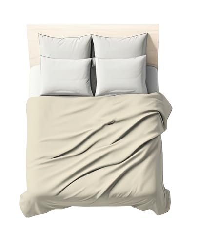 Double Bed Sheet in Plain Colour, 100% Cotton Percale 200 Thread Count, 260 x 290 cm, 1 Piece, Flat Sheet (Top Sheet Only)