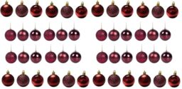 50mm/24Pcs Christmas Baubles Shatterproof Burgundy, Christmas Tree Decorations Ball Ornaments Balls Xmas Hanging Decorations Holiday Decor - Shiny,Matte,Glitter (Pack of 2)