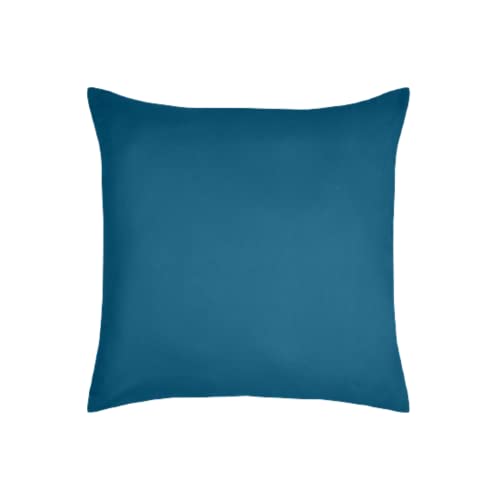 STOF - Pillowcase - Size 63 x 63 cm - 100% Cotton Oeko-Tex Certified - Excellent Quality - Colour Petrol - Model Eden - Home Bedding Soft and Comfortable - Unisex - Unisex