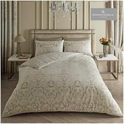 GC GAVENO CAVAILIA Gaveno Cavailia Floral Duvet Cover Quilt Set with Pillow Case, Reversible, Poly Cotton, Antoinette, Double Size Bedding, Polycotton, Damask Natural