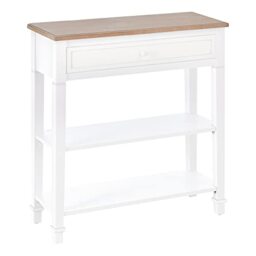 HOMCOM Console Table Hallway Side Desk with 1 Drawer 2 Shelves Worktop