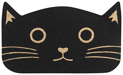 Now Designs Doormat, Black Cat, Vinyl, 1 EA