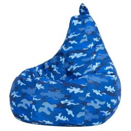 icon Dalton Gaming Bean Bag Chair, Camouflage Blue, Water Resistant Fabric, Recliner Beanbag for Indoor and Outdoor Use with Filling Included, Gaming, Bedroom, Living Room, Garden