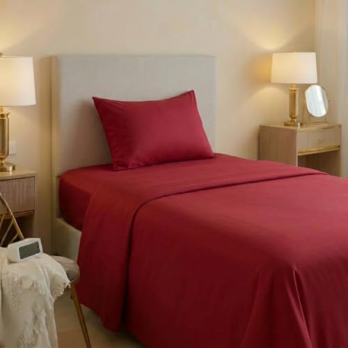 Jenny Ses??l Single Bed Linen Set, Cotton, Made in Italy, Red - Durable