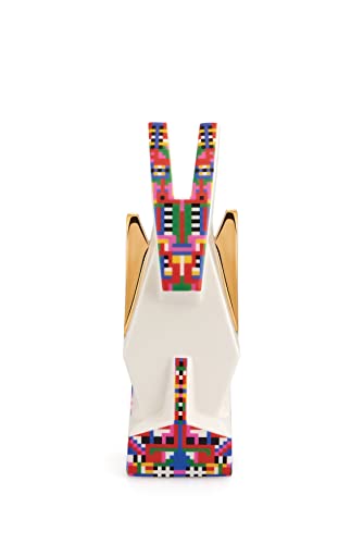 Elena Salmistraro Alessi Donkey ESA05 5 - Donkey Figurine for Nativity Scene in Porcelain with Hand Applied Decals and 24 Carat Gold Details, Multicolored