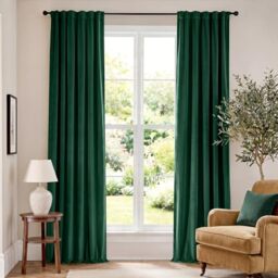 Lazzzy Velvet Blackout Curtains Green Thermal Insulated Drapes for Bedroom Living Room Darkening 102 Inches Extra Long Window Treatments Super Soft Luxury Rod Pocket 2 Panels Emerald Green