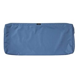 Classic Accessories Ravenna Water-Resistant 42 x 18 x 3 Inch Outdoor Bench/Settee Cushion Slip Cover, Patio Furniture Swing Cushion Cover, Empire Blue, Patio Furniture Cushion Covers