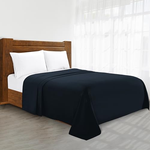 Luxury Flat Sheet Elegant Comfort Wrinkle-Free 1500 Thread Count Egyptian Quality 1-Piece Flat Sheet, California King, Black