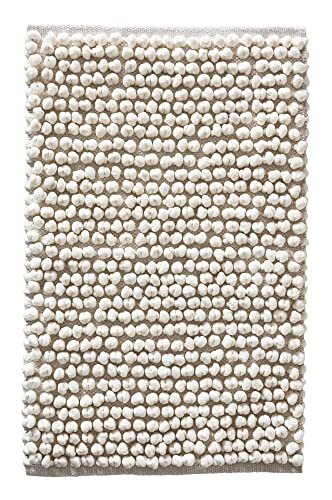 JOTEX Hills Popcorn Bath Mat, Cotton and Polyester Mix - White, 80 x 150 cm
