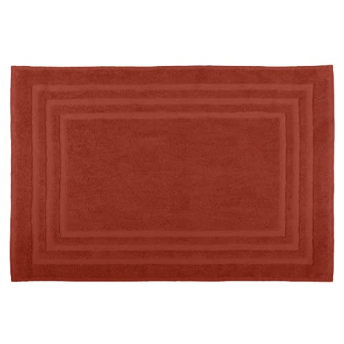 Stof Lovely Casa - Bath Mat - Size 45 x 70 cm - 100% Organic Cotton - Terracotta - Lagoon Model - Soft and Comfortable - Ideal for Bathroom