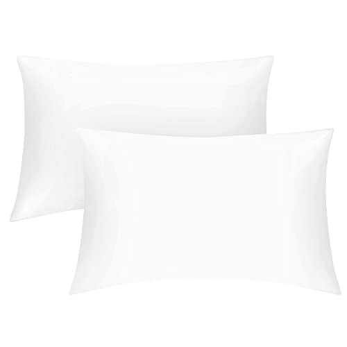 400 Thread Count Egyptian Cotton Pillow Cases- 50 x 75 Envelope Closure Pillow Covers-Anti Allergy Bedding Pillow Cases 2 Pack- White