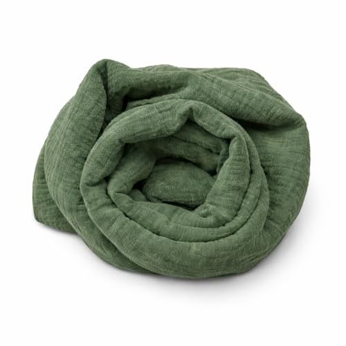 100% Cotton Gauze Fitted Sheet, 140 x 190 x 30 cm, Khaki