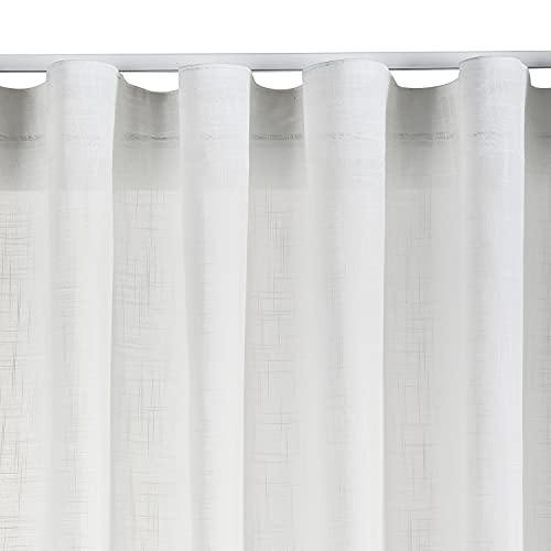 STORESBASIC Tape Curtain, Traditional Sheer Curtain in Extra Large Size, White, 300 x 300 cm