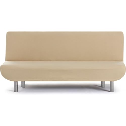 ECOMMERC3 - 3 Seater Clic-Clac Bi-Elastic Universal Sofa Cover ??? Beige Sofa Cover, Easy to Put on and Remove, Anti-Wear Protection