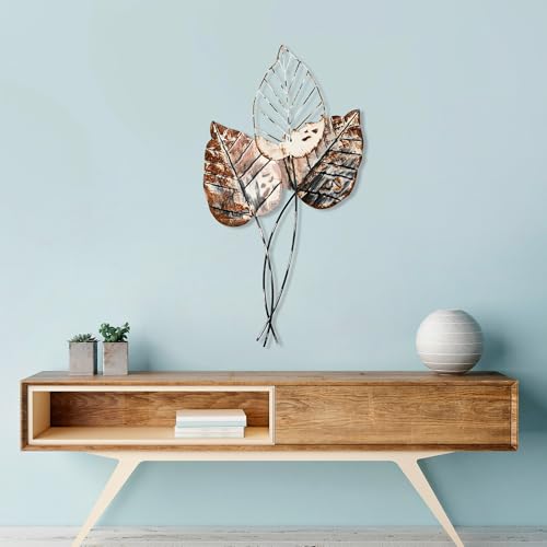 Handmade Decorative Metal Wall Accessory, 45 x 85 cm, 100% Metal (1.5 mm), Unique Brown & Black Design, Perfect for Home Decor, Wall Mountable