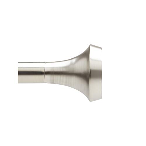 "Umbra Ella 1"" Curtain Rod for Window – Nickel Drapery Metal Rod With Trumpet Finials - Perfect for Bedroom, Living Room - Extends From 36""-72"", 91-183cm, Nickel/Steel"