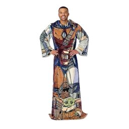 "Northwest Star Wars: The Mandalorian Comfy Mando Adult Silk Touch Comfy Throw Blanket with Sleeves, 48"" x 71"""