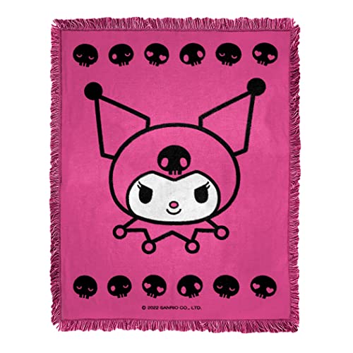 "Northwest Woven Jacquard Throw Blanket, 46"" x 60"", Kuromi Sugar and Skulls"